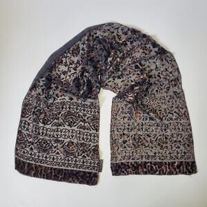 Redfish Designs Velvet Burnout Scarf 60" Brown Rectangle Fairy Whimsigoth Witchy